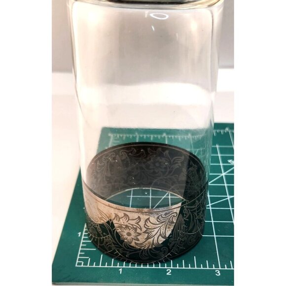 Dorothy Thorpe Style Mid-Century Silver Rimmed Highball Glasses Set Of 4 With Si - Picture 13 of 14